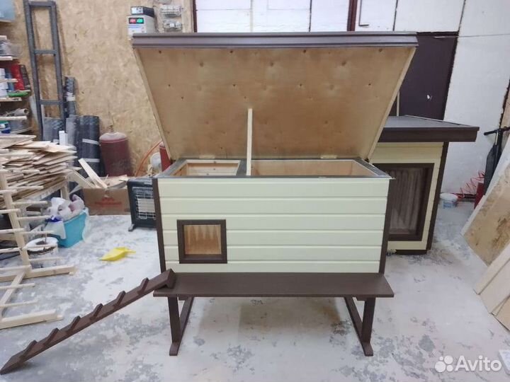 Будка домик для кошек. Утеплённая