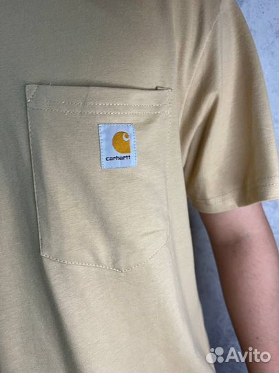 Футболка Carhartt бежевая, розовая