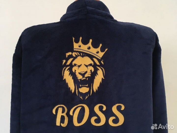 Плюшевый именной халат с вышивкой на заказ