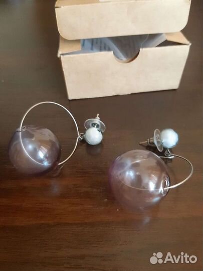 Серьги с стеклянными бусинами