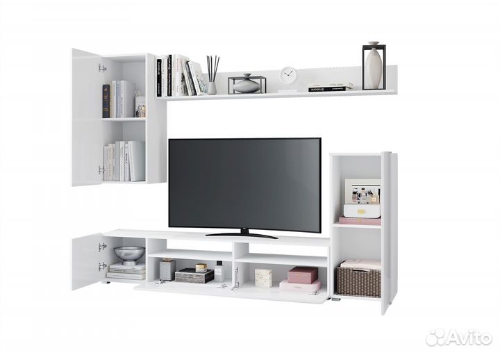 Гостиная Лира белый/бетон