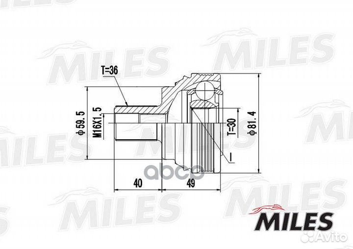 Шрус наружный VW G5/skoda octavia 1.4 04- (GKN