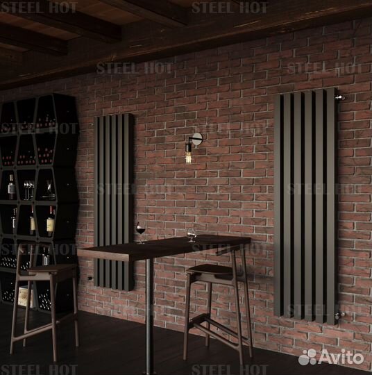 Вертикальный дизайнерский радиатор Steel-Hot от пр