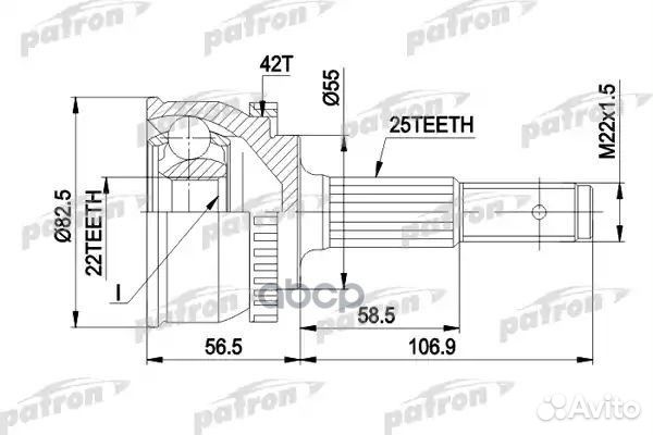 ШРУС наружн к-кт 25x55x22 ABS:42T nissan: almera I