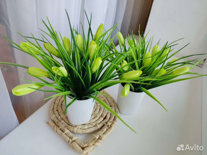 Искусственные цветы, искусственная зелень, осока