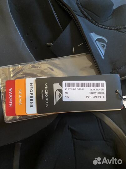 Гидрокостюм черный quiksilver synco+ 4/3 мм