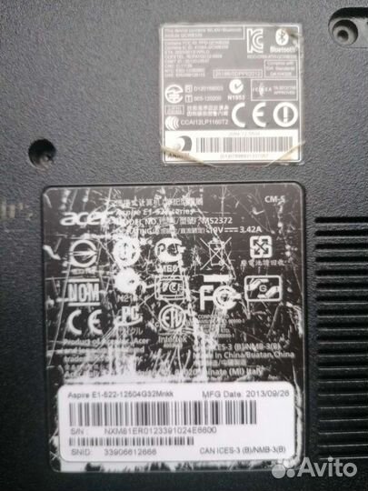 Ноутбук рабоч acer на запчасти