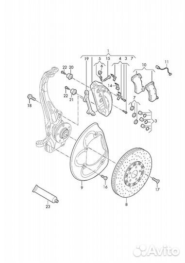 Тормозные колодки керамика Audi RS3 RS4 RS6 RS7