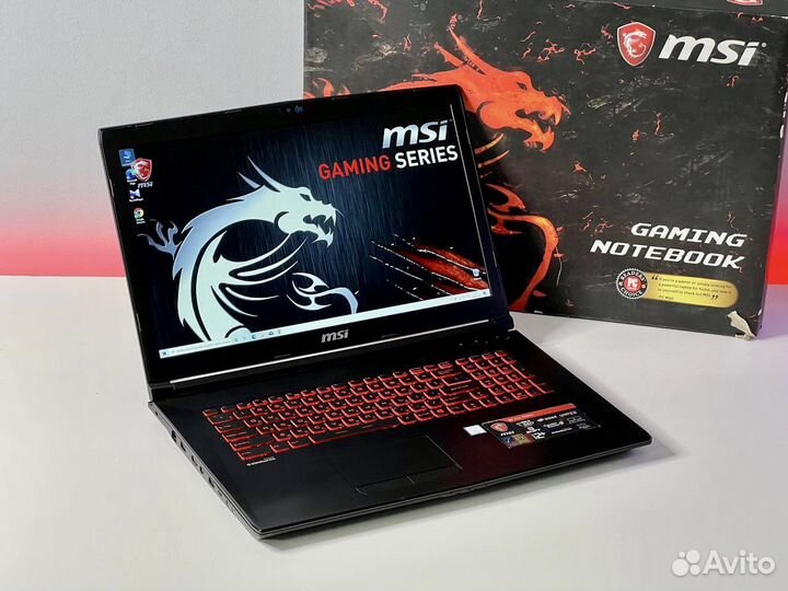 Игровой MSI 17.3”IPS Core i7 GTX1050 16G SSD+HDD