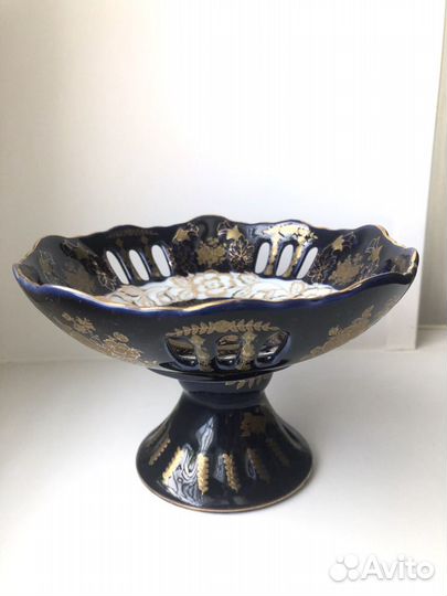 Вазочка Чехия Золотая роза