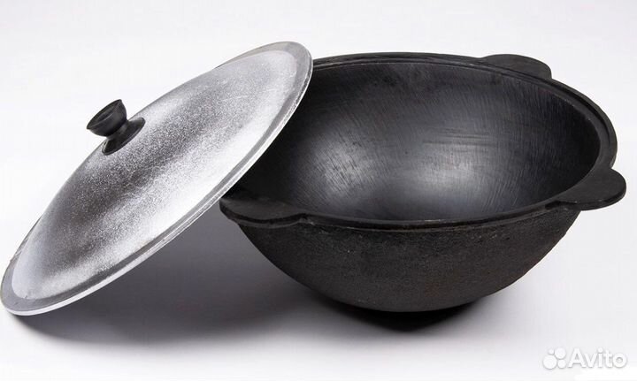 Казан чyгунный 8л крyглое дно