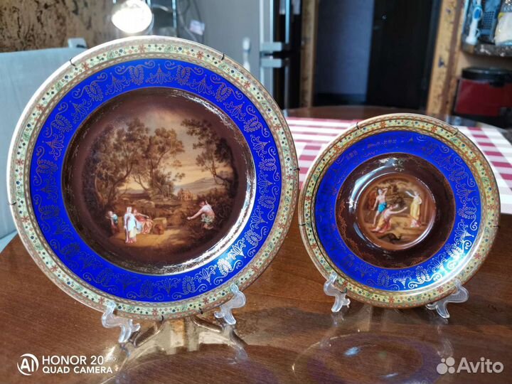 Винтажные тарелки (Handmalerei, фарфор,Германия)