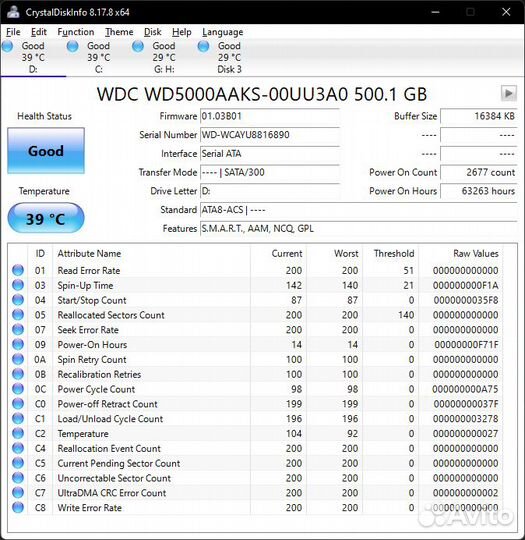 Жесткий диск Western Digital WD5000aaks