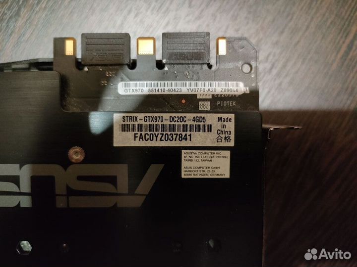 Видеокарта asus strix Geforce GTX 970 4GB