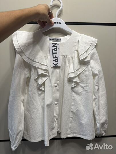 Блузка белая для девочек 140