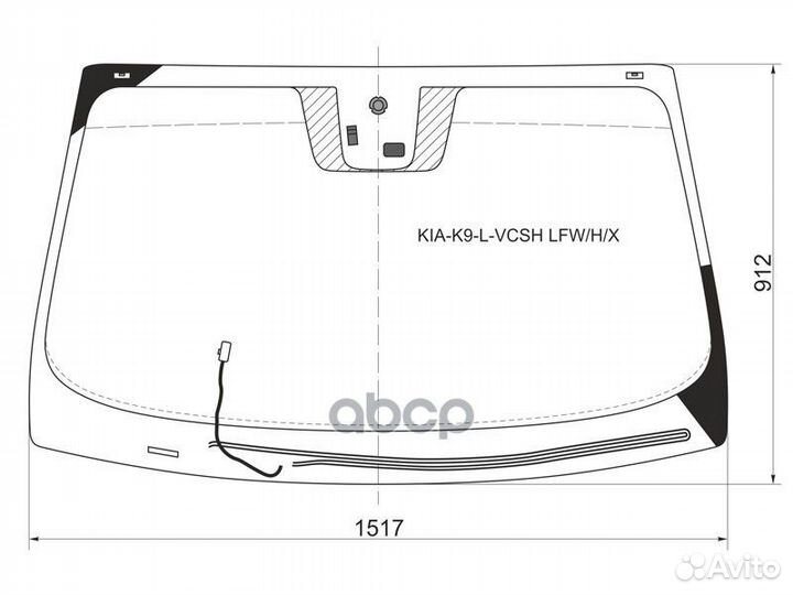 Стекло лобовое c обогревом щеток + дд KIA quori