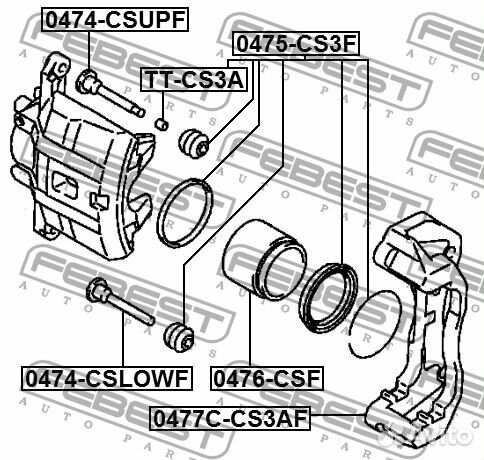 Скоба суппорта переднего lhrh mitsubishi Lancer 9 03-07, Outlander 03-07