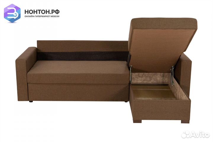 Диван угловой дельфин Джессика коричневый