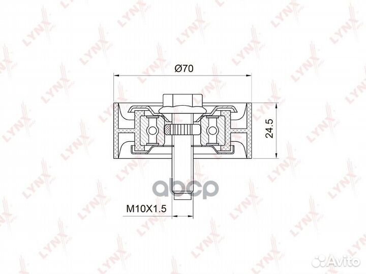 Ролик обводной приводного ремня PB7020 lynxauto