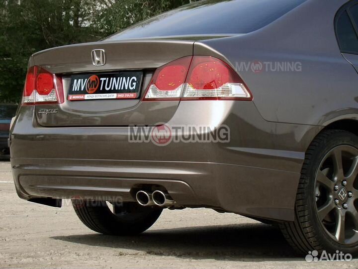 Юбка заднего бампера Mugen Honda Civic 4D