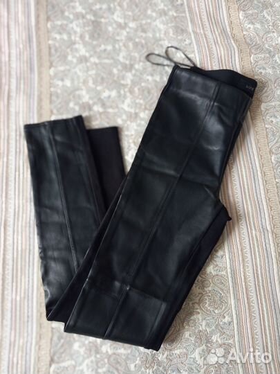 Легинсы экокожа текстиль lime m 46