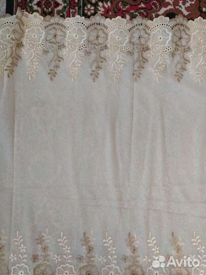 Тюль, золотисто-бежевая, 3.5 х 2.6м