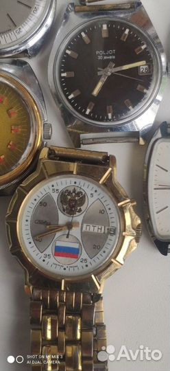Хромированные советские часы(полет, ракета,слава)