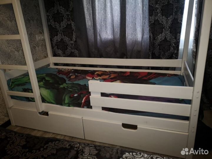 Кровать 2-ярусная, массив сосны