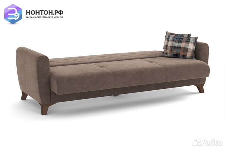 Диван книжка Эдвин 3-х местный коричневый