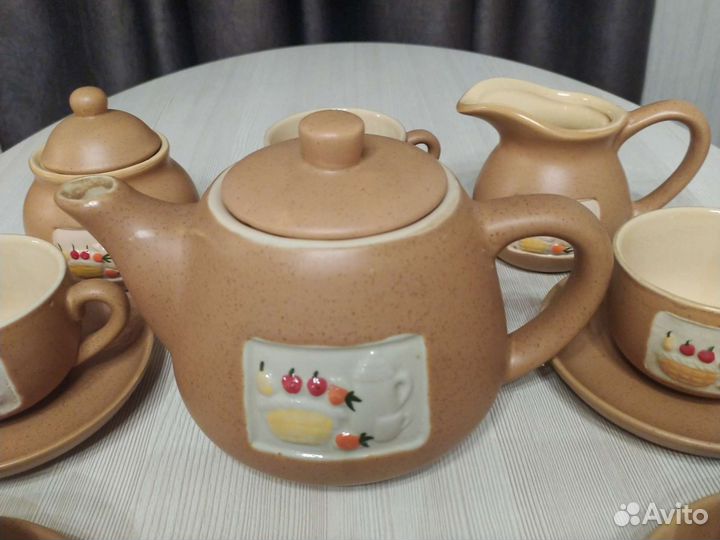 Сервиз чайный глиняный
