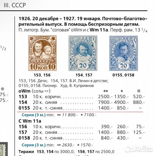 Почтовые марки СССР 1926 Беспризорным