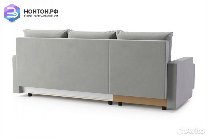 Диван угловой еврокнижка Мидгард серый