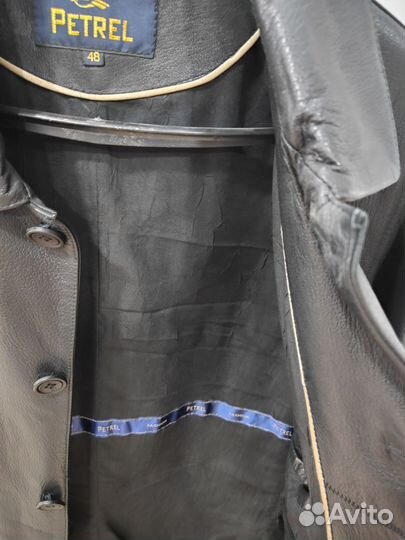 Кожаный плащ мужской