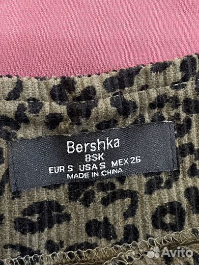 Вельветовый леопардовый сарафан bershka размер s