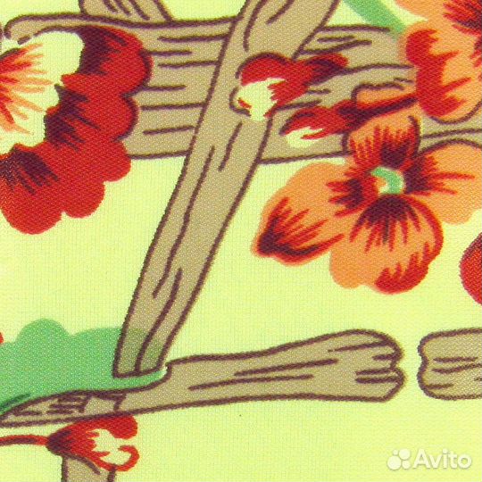 Ткань ацетатный шёлк с цветами отрез
