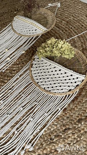 Подвесная корзина для сухоцветов