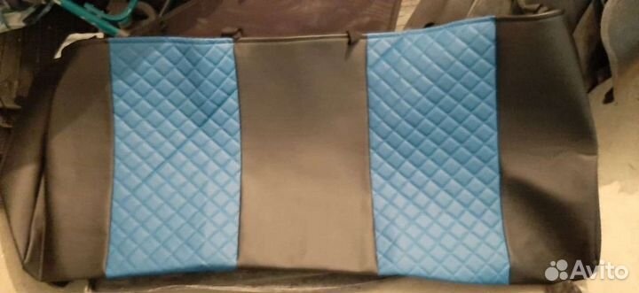 Чехлы ваз 2107 экокожа синий ромб