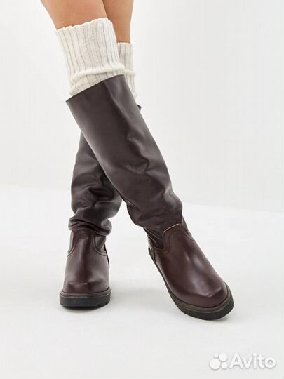 Стильные сапоги с легким мехом для хмурого дня