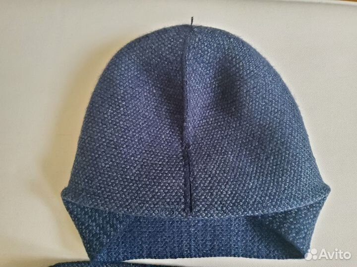 Шапка и шарф Canoe полушерсть синий