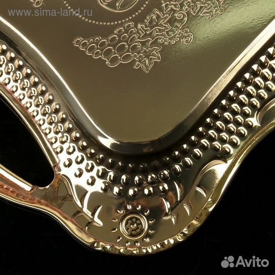 Поднос из нержавеющей стали с ручками «Изобилие. З