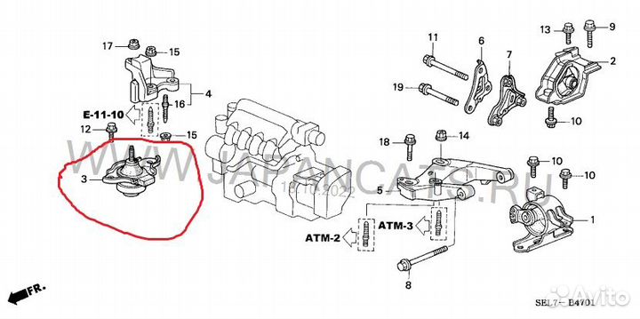 Подушка двигателя Honda Jazz Fit City