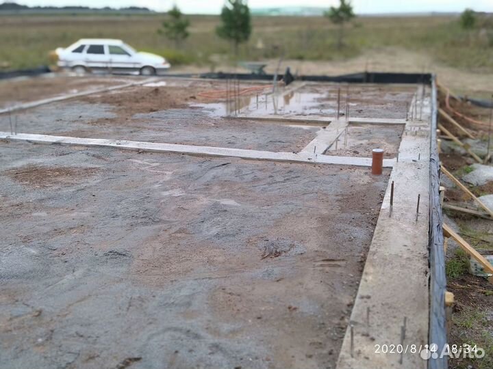 Заливка бетона: фундамент, плита монолитная и тд