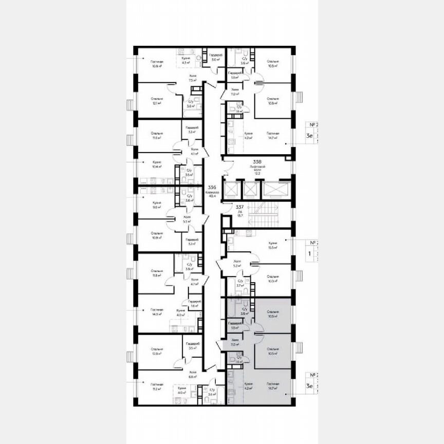 3-к. квартира, 54,2 м², 6/23 эт.