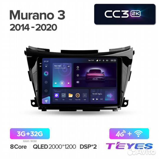 Магнитола Teyes 2K CC3 для Nissan Murano 2015-2019