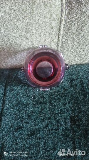 Ваза конфетница из цветного стекла СССР