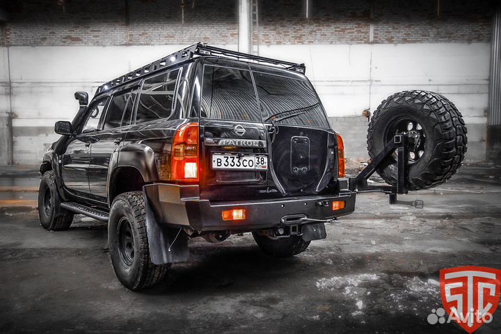 Бампер силовой задний Nissan Patrol Y61 1997-2004+