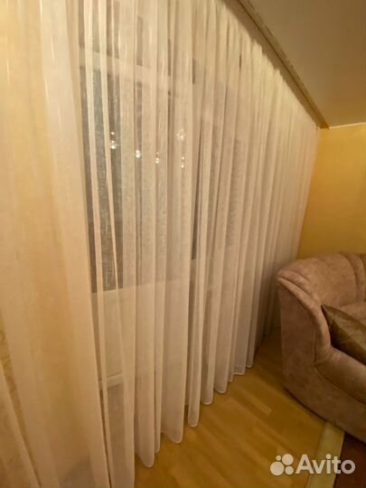 Тюль белая новая 10x2,45 м