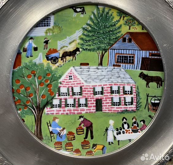 Тарелка, настенная. Керамика и олово. Франция