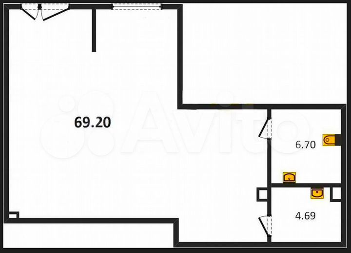 Свободного назначения, 69.2 м²