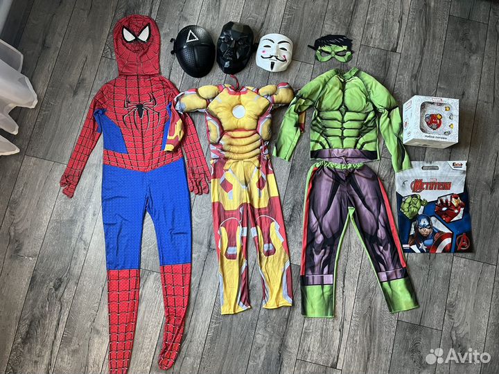 Костюмы Халк, железный человек,человек -паук
